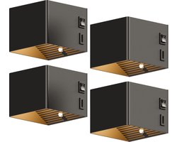 Oplaadbare Wandlamp - 4 pack - Extra grote accu - 7800 mAh - Bewegingssensor - Binnen - Vivid Green