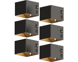 Oplaadbare Wandlamp - 6 pack - Extra grote accu - 7800 mAh - Bewegingssensor - Binnen - Vivid Green