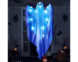 Oplichtend Spook met Blauw LED-licht voor Halloween - 119 cm - Beste Halloween Decoratie voor Binnen en Buiten - Voortuin, Gazon, Tuin, Feestje, Inrichting.