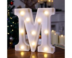 Oplichtende Letter M - Decoratieve Letterlamp - Feestdecoratie - Zelf Combineren - 206 cm - Wit