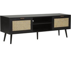 OPOCO - TV-meubel - Zwart - Rotan