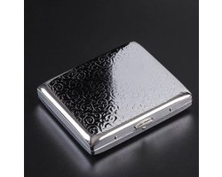 ''OP=OP'' Luxe Sigarettenhouder - Sigaretten box 5 - Sigaretten opbergdoosje - Sigaretten Koker Metaal - Zilver - 20 sigaretten - Design - Cigarettecase