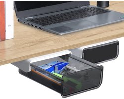 Opplak Uitrek Lade [2 Pak] - Multifunctionele Plastic Onder Tafel Lade met Zelfklevende Achterkant voor Huis Kantoor Bureau Accesoires, School Spullen Organiser, Kunst & Hobby Opslag Tray