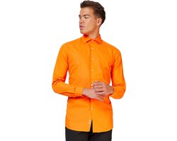 OppoSuits The Orange Shirt - Heren Overhemd - Carnavalskleding - Koningsdag & Nederlands Elftal - Oranje - Maat EU 43/44