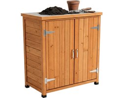 Oppottafel - met kast en werkblad - 90x75x40 cm - hout - oranje