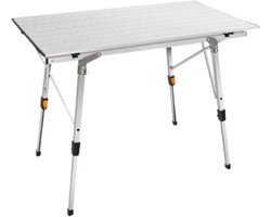 Oprolbare Kampeertafel - Aluminium Inklapbare Picknicktafel - Outdoor & Tuinmeubelen - Verstelbare Poten - 90x53x45/68 cm