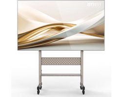 Oprolbare televisiestandaard met wieltjes - In hoogte verstelbare tv-trolley voor 40-85 inch televisie tot 60 kg VESA 600 x 400 mm tv standaard verrijdbaar
