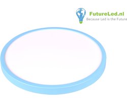 OPRUIMING - OP=OP - FutureLed Plafondlamp rond Licht Blauw extra dun 30cmx2cm 16W