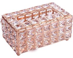 Opruimkoffer - Houder - Weefsel Opbergkoffer - Geschikt voor Papieren Handdoek - Rose Gold voor Badkamer en Slaapkamer Dressoir.