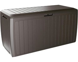 Opslagdoos 290L voor Tuin - Weerbestendige Kist met Wielen en Deksel - Rotan Stijl