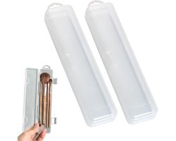 Opslagdozen voor make-upkwasten en sieraden, ideaal voor bureau, kast, badkamer en make-uptafel (doorzichtig)