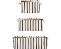 Opslagmanden Vibes bruin - set van 3