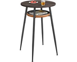 Opslagruimte beren tafel - opbergmeubilair - tafel met opslag - bruine karamel - 70x70x91cm - duurzaam staal en pu leer