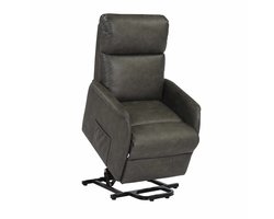 Opsta Fauteuil Olivia - Micro Leder - Elektrisch Verstelbaar - Sta-op Stoel - 1 Motor - Netstroom - Antraciet