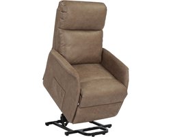 Opsta Fauteuil Olivia - Micro Leder - Elektrisch Verstelbaar - Sta-op Stoel - 1 Motor - Netstroom - Liver