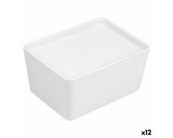 Opstapelbare opbergbox Confortime Met deksel 17,5 x 13 x 8,5 cm (12 Stuks)