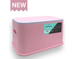 Opstapje Kind - Max 100kg - Roze - Antislip Krukje - WC Krukje - Kinder Opstapjes - WC Trainer - WC Kinderhulp - Toilet Trainer - Peuter - Opstapje - Kruk - Opstapkrukje - Baby Opstapje - Veilig - Keuken Opstapje - Trapje