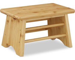 opstapkrukje bamboe - tot 100 kg - voetenbank - kinderkruk toilet - 20 cm hoog