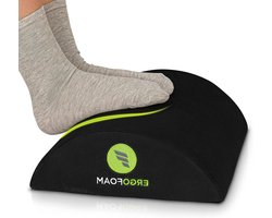 Optimale Voetensteun Bureau - Premium Fluweel Zacht Schuim - Meest Comfortabele Voetenbank voor Rugpijn - Voetsteun Schommel - Zwart