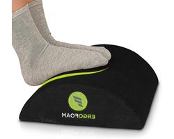 Optimale Voetensteun Bureau - Premium Fluweel Zacht Schuim Voetensteun - Meest Comfortabele Voetenbank - Lumbale Wervelkolom Rug Kniepijn - Voetsteun Schommel - Zwart Foot rest