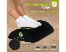 Optimale Voetensteun Bureau - Premium Fluweel Zacht Schuim Voetensteun - Meest Comfortabele Voetenbank ter Wereld voor Lumbale Wervelkolom, Rug, Kniepijn - Voetsteun Schommel (Zwart)