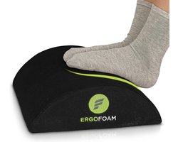 Optimale Voetensteun Bureau - Premium Fluweel Zacht Schuim Voetensteun - Meest Comfortabele Voetenbank ter Wereld voor Lumbale Wervelkolom, Rug, Kniepijn - Voetsteun Schommel (Zwart)