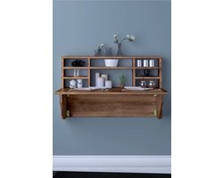 Optimaliseer Jouw Ruimte Met Onze Veelzijdige Inklapbare Wandtafel - Kardelen Inklapbaar Bureau - Compact Wandbureau - Handige Wandkast - Praktische Vouwtafel - 90x50cm - MDF Pijnboom