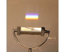 Optisch Glas Prisma - Lichtbreking Prisma - Natuurkunde Leren - Met Houder - 21 x 12 x 3 cm - Transparant