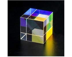 Optisch Glas Prisma - X-Cube Prisma - Natuurkunde Leren - RGB Strooiing - 30x30x30 mm - Transparant