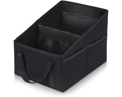 Opvanger voor auto-zitplaatsen - 25×31×25cm - Opvouwbaar - Geschikt voor kleine auto-achterzetels en bijzetels - Met gordel en bekerhand - Geschikt voor kinderaccessoires - Zwart