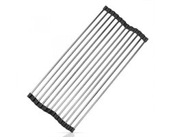 Opvouwbaar Afdruiprek - Antislip Staal voor Keuken en Wasbak - Multifunctioneel en Ruimtebesparend - 37 x 23 cm
