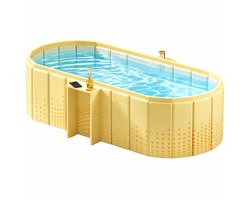 Opvouwbaar Bad 2 Persoons – Vrijstaand Ligbad met Zijplank – 150 x 55 x 50 cm – Geel