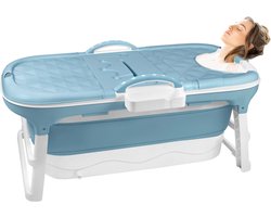 Opvouwbaar bad voor volwassenen, mobiel vrijstaand bad voor de badkamer 118x60x53 cm, draagbaar opvouwbaar bad L met badplank voor kleine badkamer