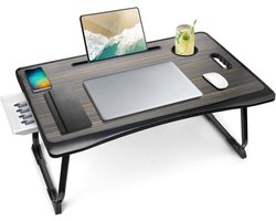 Opvouwbaar bureau - Laptop tafel - Werken op bed - Met opbergvak - Niet gespecificeerd - Zwart