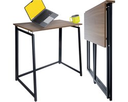 Opvouwbaar bureau - Laptoptafel - werktafel inklapbaar - Klein bureau - Thuiskantoor bureau - Bureau voor kleine ruimte - inklapbaar bureau - 80 x40 cm - Bruin