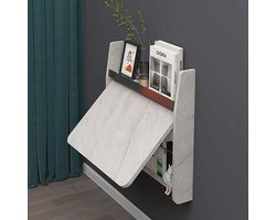 Opvouwbaar bureau - Wandbureau zwevend - Thuiswerkplek inrichten - Ruimtebesparend ontwerp - 64 of 84 cm - Wit