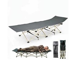Opvouwbaar Camping Bed 200KG Belastbaar – Draagbaar Veldbed met 600D Oxford – Compact Inklapbaar Logeerbed – Campingbed voor Outdoor, Strand & Kantoor – Inclusief Draagtas