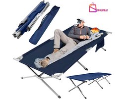 Opvouwbaar Campingbed – Hiking Set – campingbedje – veldbed – Donkerblauw – Tot 110 kg – 42374