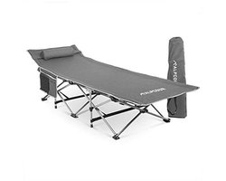 Opvouwbaar Campingbedje - Luxe Eenpersoonsbed met Kussen voor Binnen en Buiten - Ultra Lichtgewicht en Comfortabel tot 136 kg
