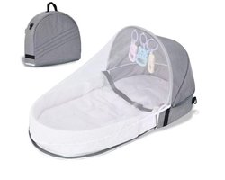 Opvouwbaar Draagbaar Babybed Babynest - met Afneembare Klamboe en Hangspeeltjes – Grijs - Draagtas - Ideaal voor Gemakkelijk Reizen -