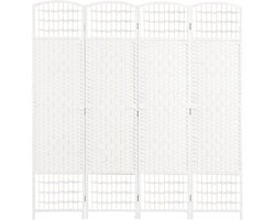 Opvouwbaar Kamerscherm met Houten Frame en Papieren Touw - Ruimteverdeler