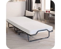 Opvouwbaar logeerbed 90 x 200 cm - Comfortabel vouwbed incl. dik matras en beschermhoes