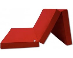 Opvouwbaar Logeermatras Rood - Camping Matras 80x200 cm - Polyether Vulling - Huisstofmijtwerend