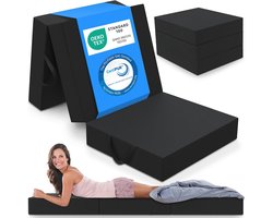 Opvouwbaar Matras 3-Delig - Extra Dik 15 cm Schuim, Wasbaar en Draagbaar Logeermatras voor Volwassenen, 90 x 200 cm