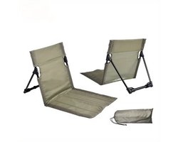 Opvouwbaar Strandbetje met Rugleuning – Lichtgewicht Strandstoel – Inklapbaar – Draagtas – Campingstoel – Strandaccessoire – Strandstoel Zwart – Strandmat Lounge - Groen