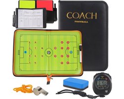 Opvouwbaar tactisch voetbalbord met magneten, scheidsrechtersfluitjes en timer voor effectieve training en instructies
