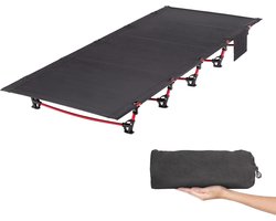 Opvouwbaar Veld Bed - Kampeerbed Lichtgewicht - Outdoor Slapen - Robuuste Aluminium Constructie - 192 x 70 cm - Zwart