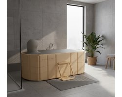 Opvouwbaar Vrijstaand Bad voor Volwassenen en Kinderen – Draagbaar SPA Bad, IJsbad en Ontspanningsbad – Ruimtebesparend, Isolerend, Waterdicht PVC – Geel 120 cm | Furniture Land