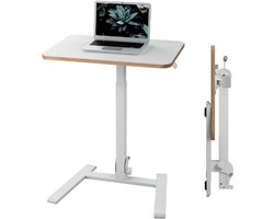 Opvouwbaar Zit Sta Bureau 65 X 48 Cm - Compact Laptop Bureau Met Handgreep - Lichtgewicht En Draagbaar - Ergonomisch Design - Ideaal Voor Thuiskantoor - Wit