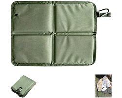Opvouwbaar Zitkussen - Buitenzitkussen - Comfortabel Zitten - Met Karabijnhaak - 37 X 27.5 Cm - Waterdicht Zitkussen - Campingkussen - Picknickkussen - Geschikt Voor Wandelen, Kamperen, Picknicken En Festivals - Groen
